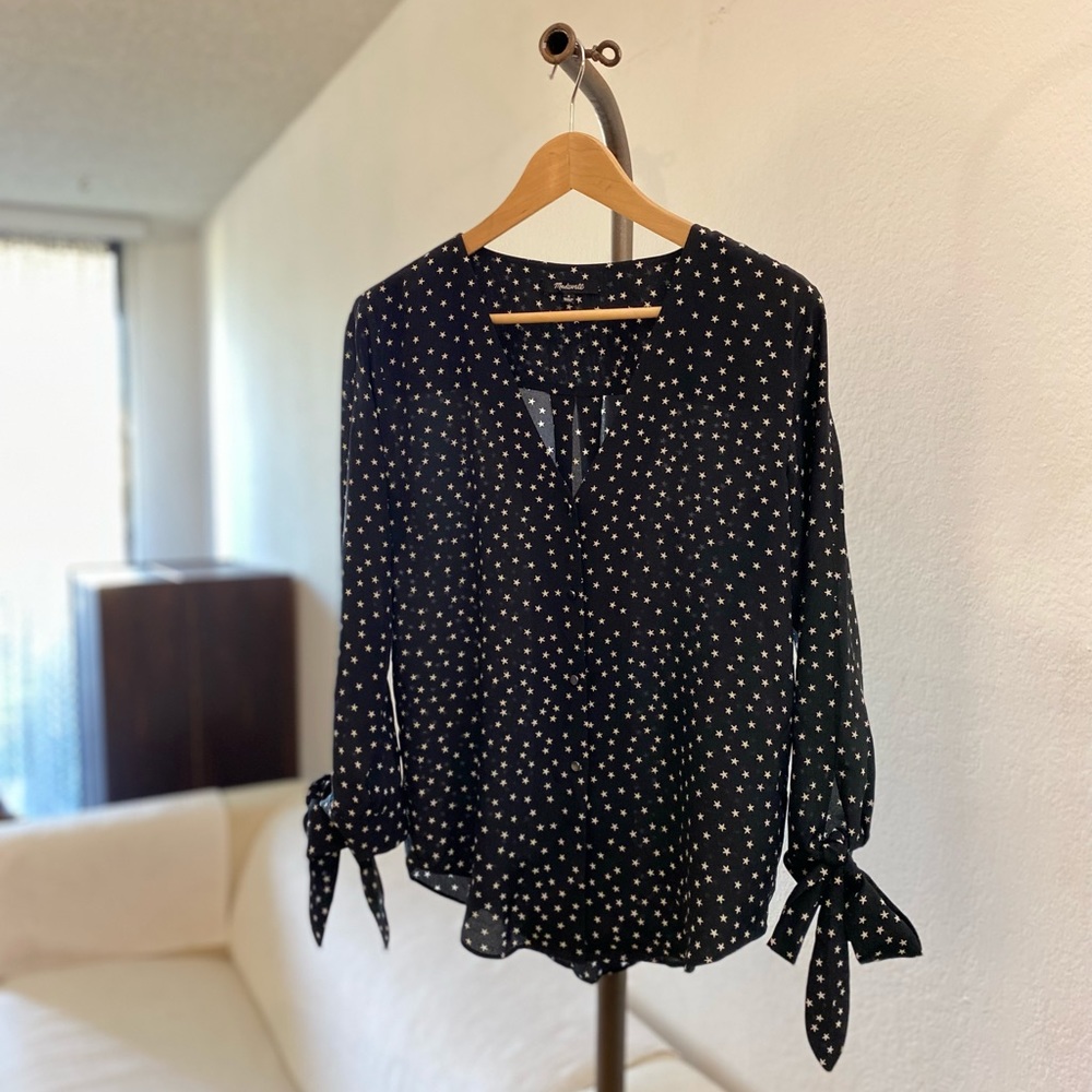 Madewell Star Scatter 100% Silk Blouse